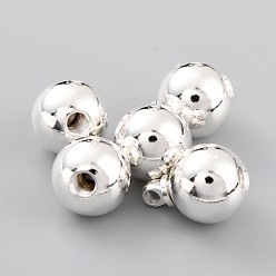Посеребрённый Латунные коннекторы, долговечный, с резьбовым отверстием, круглые, 925 серебро покрытием, 10.8x8 мм, отверстие : 1.5 мм, внутренний диаметр: 2 мм