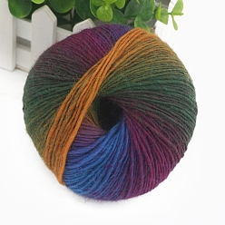 Разноцветный Шерстяная нить градиентного цвета, секционная окрашенная исландская шерстяная нить, мягкий и теплый, для шали-шарфа ручной вязки, красочный, 2 мм