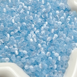 Белый Имитация кошачьего глаза стеклянные бусины, два тона, круглые, белые, 4x3 мм, отверстие : 1.2 мм, около 10 г / набор, 140 шт / комплект