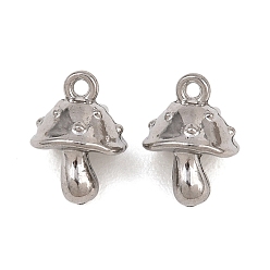 Нержавеющая Сталь Цвет 304 304 брелоки из нержавеющей стали, гриб, цвет нержавеющей стали, 13x9.5x9 мм, отверстие : 1.2 мм