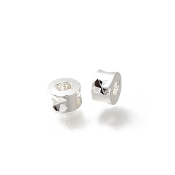 Серебро Латунные бусины, без кадмия, без никеля и без свинца, плоско-круглые, серебряные, 5x3 мм, отверстие : 2 мм