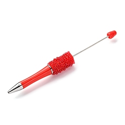 Красный Акриловые ручки-бусины, с пластиком и сплавом, красные, 148x16.5~17 мм