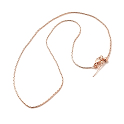 Розовое Золото 1мм стойка покрытие латунь бостон звено цепи регулируемые слайдер ожерелья для женщин мужчин, без кадмия и без свинца, 901 застежка из нержавеющей стали, долговечный, розовое золото , 17.95 дюйм (45.6 см)