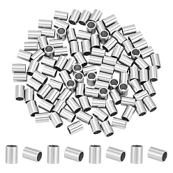 Нержавеющая Сталь Цвет 100шт 304 бусины из нержавеющей стали, трубка, цвет нержавеющей стали, 7x5 мм, отверстие : 3.8 мм
