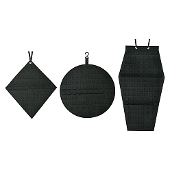 Черный 3 шт. 3 стили настенные броши для показа ювелирных изделий в рулонах, держатель для стенда с коллекцией фетровых булавок из химического волокна, разнообразные, чёрные, 40~168 см, 1 шт / стиль