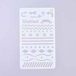 Transparent Wiederverwendbare Zeichenschablonen aus Kunststoff, zum malen auf scrapbook papier wand stoff boden möbel holz, Transparent, 180x104x0.2 mm