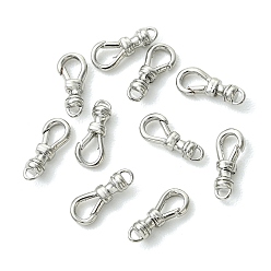 Platinum SHEGRACE Brass Spring Ring Clasps, Cadmium Free & Lead Free & Nickel Free, Platinum, 12x5x3mm, Hole: 4x3mm and 1mm