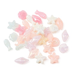 Mixed Shapes Непрозрачные акриловые бусины с УФ-покрытием, с покрытием AB цвета, разноцветные, разнообразные, 10~15x6~12.5x4~4.5 мм, отверстие : 1.5 мм, Около 2475 шт / 500 г