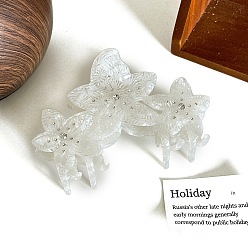 Белый Заколки для волос в форме когтей из ацетата целлюлозы с цветами, аксессуары для волос для женщин и девочек, белые, 103 мм