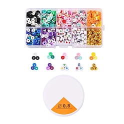 Mixed Color DIY Heishi Surfer Bracelet Making Kits, Including Polymer Clay Disc & Heart and Letter Pattern Acrylic & Round Plastic Beads, Mixed Color, Polymer Clay Beads: 42g/set