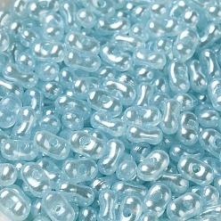 Light Sky Blue Opaque Acrylic Beads, Beans, Light Sky Blue, 6x3.5x3mm, Hole: 1.2mm, about 10000pcs/500g