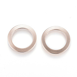 Розовое Золото Ионное покрытие (ip) 304 соединительные кольца из нержавеющей стали, розовое золото , 15x1 мм