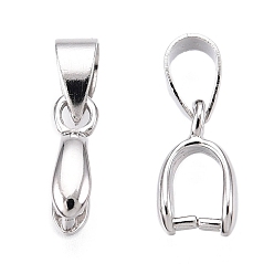 Платина Держатели пончик из латуни, без кадмия, без никеля и без свинца, платина, 15.5x6x3.5 мм, отверстие : 5.2x3.5 мм, внутренней меры: 5x3.5 мм, штифты : 1 мм