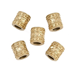 Настоящее золото 18K 304 из нержавеющей стали европейские шарики, ионное покрытие (ip), бусины с большим отверстием, Столбец с бесконечностью, реальный 18 k позолоченный, 8.5x8 мм, отверстие : 4 мм