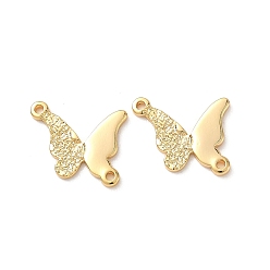 Настоящее золото 18K Латунные звенья-бабочки, без никеля , реальный 18 k позолоченный, 13.5x12.5x1.5 мм, отверстие : 1 мм