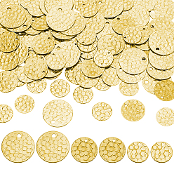 Без Покрытия 105 шт 3 стили латунные подвески, плоско-круглые, сырой (без покрытия), 10~15 мм, 35 шт / стиль
