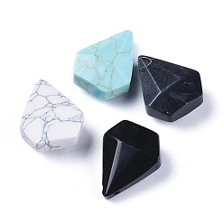 Gemischte Stein Natürliche und synthetische Mischedelsteinanhänger, facettiert, Raute , 21x17x8.5 mm, Bohrung: 1.2 mm