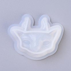 White Silicone Molds, Resin Casting Molds, For UV Resin, Epoxy Resin Jewelry Making, Cat, White, 55x69x18mm