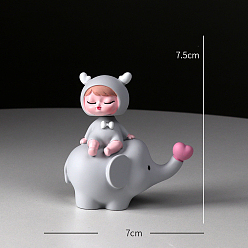 Слон Смола 3d мультфильм украшения дисплея автомобиля, украшения для дома и офиса в машине, Рисунок с изображением слона, 70x75 мм