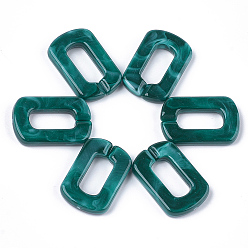 чирок Акриловые связей кольца, разъемы для быстрой связи, для изготовления ювелирных цепочек, Стиль имитация драгоценных камней, овальные, зелено-синие, 30.5x20x5 мм, отверстие: 17.5x8 мм, о: 220 шт / 500 г