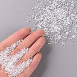 Clear 12/0 Grade A Round Glass Seed Beads, Transparent Colours Lustered, Clear, 12/0, 2x1.5mm, Hole: 0.3mm