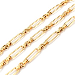 Настоящее золото 18K Латунные цепные цепи, долговечный, несварные, Прямоугольник и круглый, с катушкой, без кадмия, без никеля и без свинца, реальный 18 k позолоченный, ссылка: 22x7x1.5 mm, 6.5x1 мм, 8x3x4 мм
