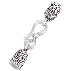 Antique Silver 1Pc
S925 Sterling Silver Cord Ends, with 1Pc Suede Fabric Square Silver Polishing Cloth, Antique Silver, 35mm