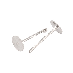 Нержавеющая Сталь Цвет Устойчивые к потускнению 304 фурнитура для сережек-гвоздиков из нержавеющей стали, цвет нержавеющей стали, 12x5 мм, штифты : 0.7 мм