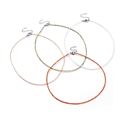 (52) Непрозрачная лаванда Кубические циркониевые ожерелья, с 304 застежками-клешнями из нержавеющей стали и 316 хирургическим удлинителем цепи из нержавеющей стали, разноцветные, 15.75 дюйм (40 см)