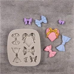 Серый Пищевые силиконовые формы, формы помады, для украшения торта поделки, цвет шоколада, конфеты плесень, бантом, серые, 84x73x12 мм, Внутренний диаметр: 10~27x12~36 мм