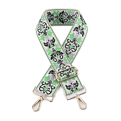 Лайм Нейлоновая холщовая сумка с цветочным узором, лямки для сумки, для замены сумочки или сумки через плечо, желто-зеленые, 75~145x5 см