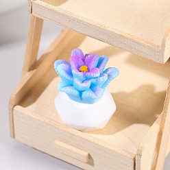 Azul Claro Modelo de maceta suculenta de resina, accesorios de casa de muñecas micro paisaje hogar, simulando decoraciones de utilería, azul claro, 26x20 mm