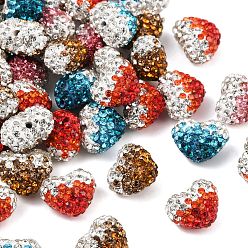 (52) Непрозрачная лаванда Полимерная глина градиентного цвета класса а со стразами, сердечки фокусные бусины для ручек бисерные изготовление брелоков, разноцветные, 13x15x11 мм, отверстие : 1 мм