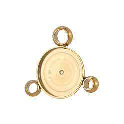 Настоящее золото 14K 304 оправы для кабошонов из нержавеющей стали, Компоненты для люстр ссылки, плоско-круглые, ионное покрытие (ip), реальный 14 k позолоченный, 9x9 мм, Размер лотка: 5 мм