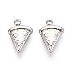 Нержавеющая Сталь Цвет 304 прелести нержавеющей стали, анти-тускнение, очарование пиццы, цвет нержавеющей стали, 15x10x3 мм, отверстие : 1.8 мм