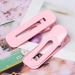 Бледно-Розовый Заколки для волос из кожи аллигатора цвета макарон, аксессуары для волос с полыми вставками для девочек и женщин, прямоугольные, розовый жемчуг, 60x23 мм