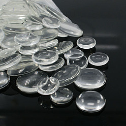 Transparent Transparente Glas Cabochons, halbrund / Dome, gemischten Stil, Transparent, 14~18x4~7 mm