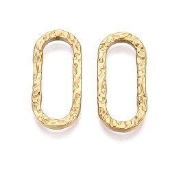 Настоящее золото 18K 304 нержавеющей стали связывающий кольца, текстурированный овал, ионное покрытие (ip), долговечный, реальный 18 k позолоченный, 22x10x2 мм, внутренний диаметр: 6x18 мм