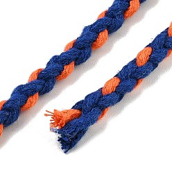 Синий Круглый плетеный шнур из поликоттона, для diy craft, синие, 8 мм, около 5.47 ярдов (5 м) / мешок