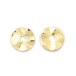 Настоящее золото 18K Латунные бусины, плоско-круглые, долговечный, стойки покрытие, без свинца и без кадмия, реальный 18 k позолоченный, 6x1 мм, отверстие : 1.4 мм