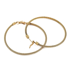 Золотой Ионное покрытие (ip) 304 серьги-кольца из нержавеющей стали для женщин, золотые, 61x4 мм