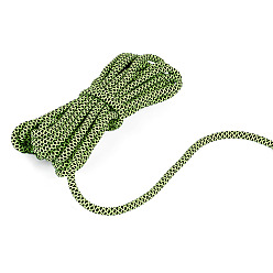 Зеленый 5м клетчатый полиэстеровый шнур, круглые, для diy craft, зелёные, 4 мм, около 5.47 ярдов (5 м) / комплект