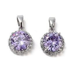 Платина Латунные микро проложить кубического циркония прелести, без кадмия, без никеля и без свинца, плоско-круглые, платина, 12x10x4.5 мм, отверстие : 4.5x3 мм