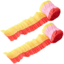 Pink Рулон крепированной бумаги, для украшения фона на день рождения, свадьбу, розовые, 70x0.5 мм, 3 м / рулон