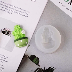 Белый Силиконовые формы для свечей своими руками, формы для литья смолы, кактус, для уф-смолы, изготовление ювелирных изделий из эпоксидной смолы, белые, 65x60 мм