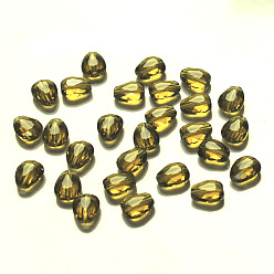 Цвет Оливы Имитация Австрийские кристаллические шарики, класс AAA, граненые, слеза, оливковый, 8x6x3.5 мм, отверстие : 0.7~0.9 мм