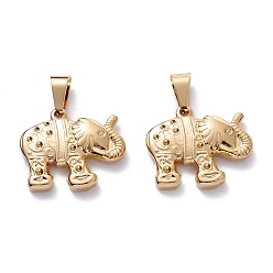 Golden 304 Stainless Steel Pendant Rhinestone Settings, Elephant, Golden, 21x25.5x4.5mm, Hole: 5x8mm, Fit For 1mm Rhinestone