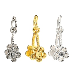 (52) Непрозрачная лаванда Ламелирование латуни, без кадмия и без свинца, долговечный, цветок, разноцветные, 14x6 мм, отверстие : 4 мм, штифты : 0.8 мм