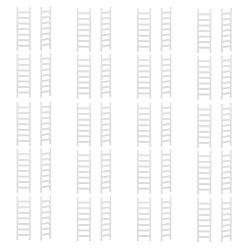 Белый Миниатюрная деревянная лестница, для детского творчества, аксессуары для кукольного домика, белые, 6.2x2x0.15 см