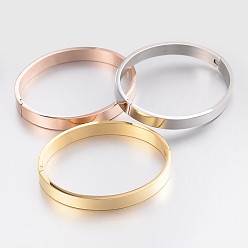 Mixed Color Elegant 304L Stainless Steel Bangles, Mixed Color, 54x63mm, 8mm